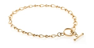 9ct Yellow Rolled Gold Figure Of 8 Link T- Bar Bracelet