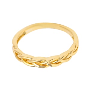 18ct Yellow Gold Plated Rope Everyday Stacking Ring