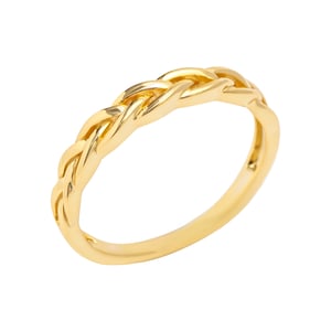 18ct Yellow Gold Plated Rope Everyday Stacking Ring