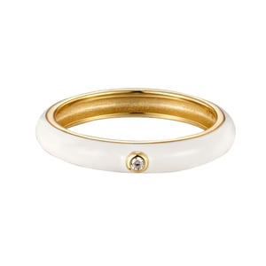 18ct Gold Plated Sterling Silver Coloured Enamel White Cubic Zirconia Pastel Ring Stacking Set
