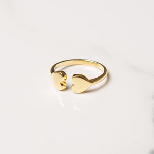 18ct Yellow Gold Plated Sterling Silver Double Heart Adjustable Toe Ring