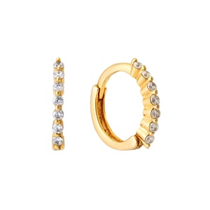18ct Gold Plate White CZ Hoops