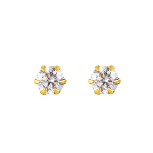 18ct Gold Plated Sterling Silver 3mm White Cubic Zirconia Stud Earrings