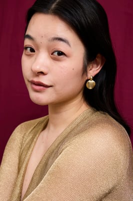 Gold-tone Geometric Statement Drop Earrings