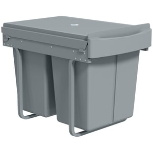 4goodz Uitschuifbare inbouwprullenbak 40 liter verdeeld in 2 x 20 l -