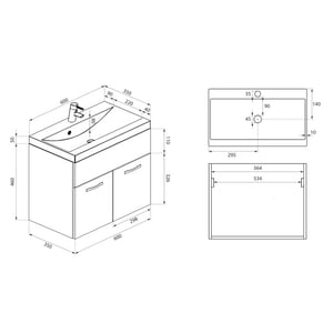 Badplaats Badkamermeubel set montreal xl 60 x 35 cm mat badmeubel met