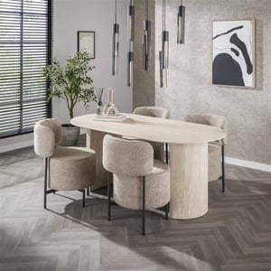 Hoyz eetkamertafel 180 arch travertin look