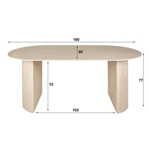 Hoyz eetkamertafel 180 arch travertin look