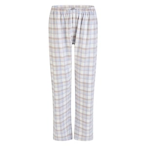 By Louise Dames pyjama set flanel lang met knoopsluiting blauw/wit geruit