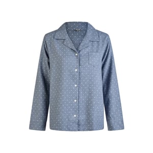 By Louise Dames pyjama set flanel lang met knoopsluiting gestipt