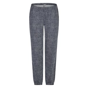 By Louise Dames pyjama set lang katoen donkerblauw/wit gestipt