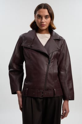 Leather Relaxed Biker Jacket