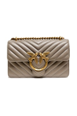 Grijze Leren Love One Mini Schoudertas