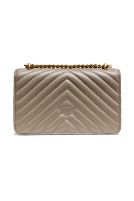 Grijze Leren Love One Mini Schoudertas