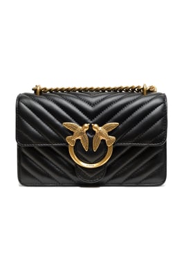 Zwarte Leren Love One Mini Schoudertas