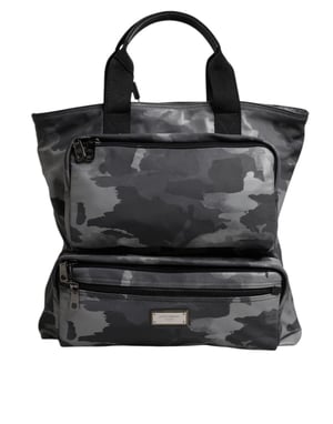 Grijze Camouflage Katoen Veelzijdige Tas met Meerdere Compartmenten