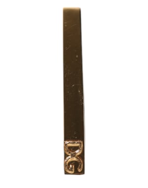 Gouden Tonaal Messing Logo Gestempelde Stropdasclip Bar