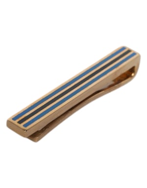 Gouden Tonaal Messing Logo Gegraveerde Stropdas Clip Bar