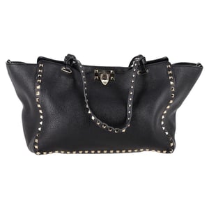 Valentino Medium Rockstud Tote in Zwart Kalfsleer