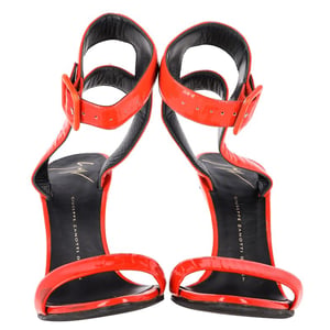 Giuseppe Zanotti High Ankle Strap Sandal Heels in Red Patent Leather