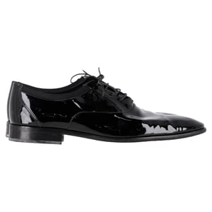 Salvatore Ferragamo Lace-Up Oxford Shoes in Black Patent Leather