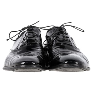 Salvatore Ferragamo Lace-Up Oxford Shoes in Black Patent Leather