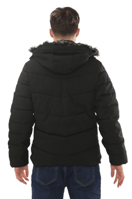 D-Rock Mens Winter Puffer Jacket with Detachable Fur Hood