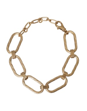Gouden Toon Messing Grote Schakel Ketting Sieraad Halsketting