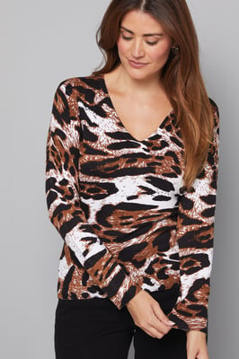 V Neck Printed Jumper