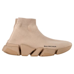 Balenciaga Speed 2.0 Gebreide Sneakers in Beige Polyester