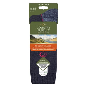 Ladies Wool Blend Cushioned Walker Socks for Hiking & Outdoor Comfort