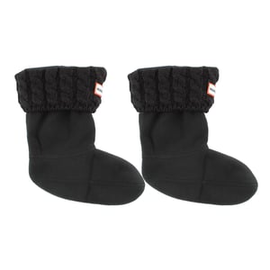 Hunter 6-Stitch Cable Kids Black Boot Socks
