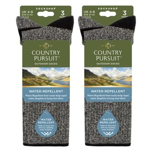 6 Pairs Ladies Water Repellent Midweight Outdoor Socks for Hiking & Walking