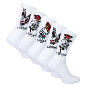 5 Paar Heren Crew Sokken - Ademende Novelty Patroon Sokken