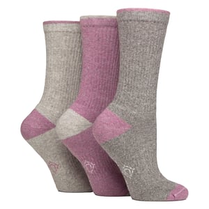 3 Pairs Ladies Water Repellent Midweight Outdoor Socks for Hiking & Walking