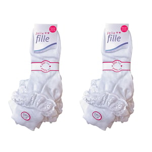 6 Pack Baby Girls White Soft Frilly Lace Socks