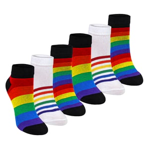 6-Pak Heren Dames Regenboog Trainer Katoenen Sokken Heldere Kleurrijke Gestreepte Sokken