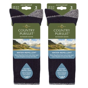6 Pairs Mens Water Repellent Midweight Outdoor Socks for Hiking & Walking