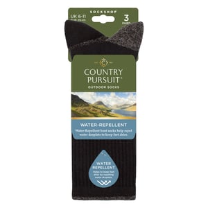 3 Pairs Mens Water Repellent Midweight Outdoor Socks for Hiking & Walking
