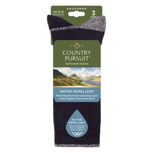 3 Pairs Mens Water Repellent Midweight Outdoor Socks for Hiking & Walking