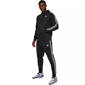 Nike Black Aries Tape Mens Fleece Hooded Tracksuit