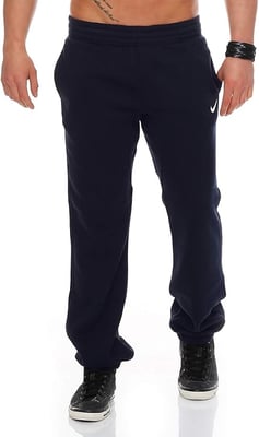 Nike Mens Navy Swoosh Cuffed Fleece Joggers