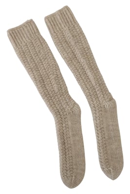Dolce & Gabbana Chic Beige Wolmix Over-de-Knie Dames Sokken
