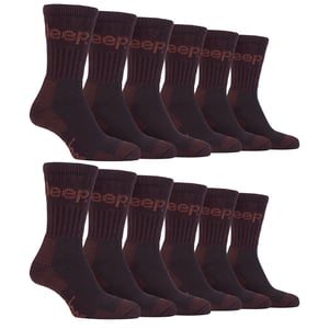 12 Pairs Mens Luxury Cushioned Cotton Hiking Socks