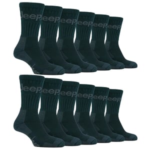 12 Pairs Mens Luxury Cushioned Cotton Hiking Socks