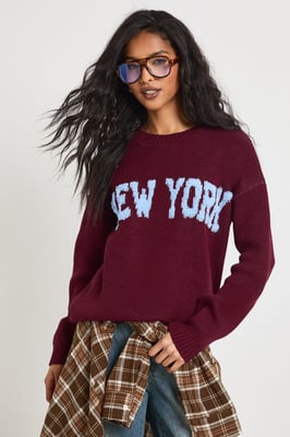 New York Crew Neck Knitted Jumper