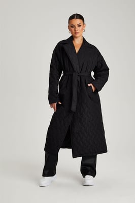 Black Longline Puffer Jacket