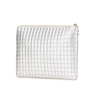 Vadderad läderclutch väska