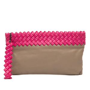 Vävd Läder Clutch