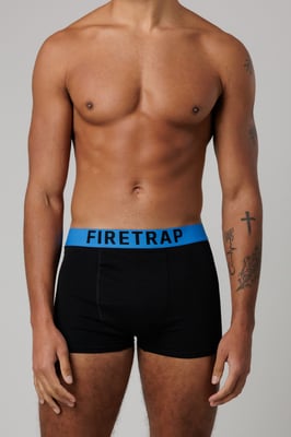 Black 3 Pack Cotton Stretch Boxers With Logo Waistband